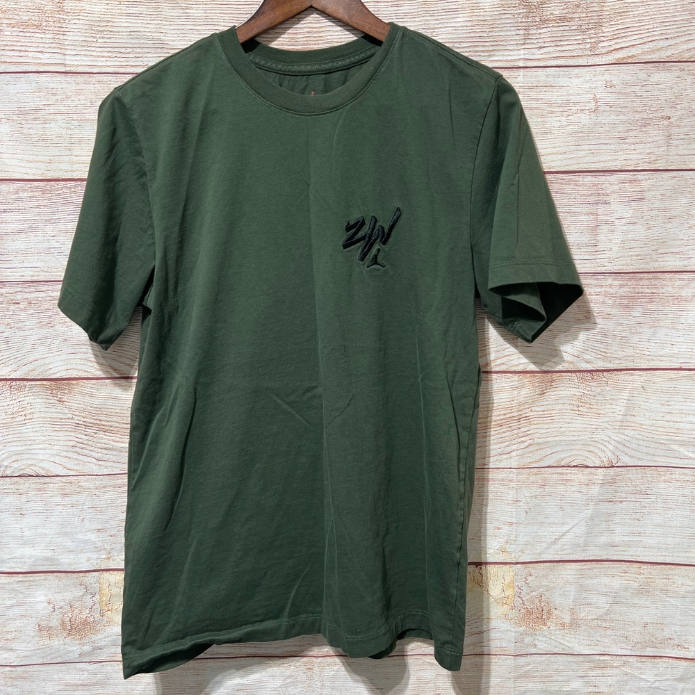 Nike Air Jordan Zion Williamson T-Shirt Embroidered Logo Mens Green Size Medium